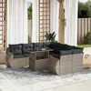 Image de Vidaxl Salon De Jardin 9 Pcs Avec Coussins Gris Clair RÃ©sine TressÃ©e