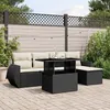 Image de Vidaxl Salon De Jardin 6 Pcs Avec Coussins Noir RÃ©sine TressÃ©e