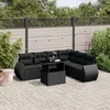 Image de Vidaxl Salon De Jardin 7 Pcs Avec Coussins Noir RÃ©sine TressÃ©e