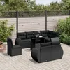 Image de Vidaxl Salon De Jardin 9 Pcs Avec Coussins Noir RÃ©sine TressÃ©e