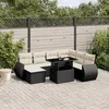 Image de Vidaxl Salon De Jardin 8 Pcs Avec Coussins Noir RÃ©sine TressÃ©e