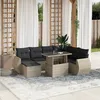 Image de Vidaxl Salon De Jardin 8 Pcs Avec Coussins Gris Clair RÃ©sine TressÃ©e