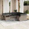 Image de Vidaxl Salon De Jardin Avec Coussins 10 Pcs Gris Clair RÃ©sine TressÃ©e