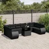 Image de Vidaxl Salon De Jardin 11 Pcs Avec Coussins Noir RÃ©sine TressÃ©e