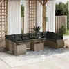 Image de Vidaxl Salon De Jardin 11 Pcs Avec Coussins Gris RÃ©sine TressÃ©e