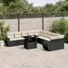 Image de Vidaxl Salon De Jardin 11 Pcs Avec Coussins Noir RÃ©sine TressÃ©e