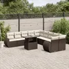 Image de Vidaxl Salon De Jardin Et Coussins 11 Pcs Marron RÃ©sine TressÃ©e