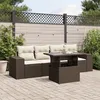 Image de Vidaxl Salon De Jardin Avec Coussins 5 Pcs Marron RÃ©sine TressÃ©e
