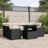 Image de Vidaxl Salon De Jardin 7 Pcs Avec Coussins Noir RÃ©sine TressÃ©e