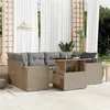 Image de Vidaxl Salon De Jardin Avec Coussins 7 Pcs Beige RÃ©sine TressÃ©e