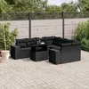 Image de Vidaxl Salon De Jardin 9 Pcs Avec Coussins Noir RÃ©sine TressÃ©e