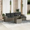 Image de Vidaxl Salon De Jardin 6 Pcs Avec Coussins Gris RÃ©sine TressÃ©e