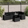 Image de Vidaxl Salon De Jardin 6 Pcs Avec Coussins Noir RÃ©sine TressÃ©e