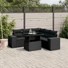 Image de Vidaxl Salon De Jardin 6 Pcs Avec Coussins Noir RÃ©sine TressÃ©e