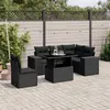 Image de Vidaxl Salon De Jardin 6 Pcs Avec Coussins Noir RÃ©sine TressÃ©e