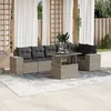Image de Vidaxl Salon De Jardin Avec Coussins 7 Pcs Gris Clair RÃ©sine TressÃ©e