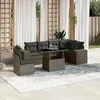 Image de Vidaxl Salon De Jardin Avec Coussins 7 Pcs Gris RÃ©sine TressÃ©e