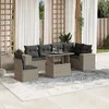 Image de Vidaxl Salon De Jardin Avec Coussins 7 Pcs Gris Clair RÃ©sine TressÃ©e
