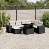 Image de Vidaxl Salon De Jardin 8 Pcs Avec Coussins Noir RÃ©sine TressÃ©e