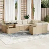 Image de Vidaxl Salon De Jardin Avec Coussins 10 Pcs Beige RÃ©sine TressÃ©e
