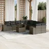 Image de Vidaxl Salon De Jardin 11 Pcs Avec Coussins Gris RÃ©sine TressÃ©e