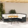 Image de Vidaxl CanapÃ©s De Jardin 2 Pcs Avec Coussins Noir RÃ©sine TressÃ©e