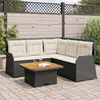 Image de Vidaxl Salon De Jardin 4 Pcs Avec Coussins Noir RÃ©sine TressÃ©e