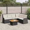 Image de Vidaxl Salon De Jardin 5 Pcs Avec Coussins Noir RÃ©sine TressÃ©e