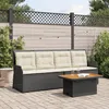 Image de Vidaxl Salon De Jardin 3 Pcs Avec Coussins Noir RÃ©sine TressÃ©e
