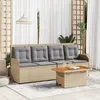 Image de Vidaxl Salon De Jardin Avec Coussins 3 Pcs Beige RÃ©sine TressÃ©e