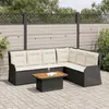 Image de Vidaxl Salon De Jardin 5 Pcs Avec Coussins Noir RÃ©sine TressÃ©e