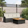 Image de Vidaxl Salon De Jardin 3 Pcs Avec Coussins Noir RÃ©sine TressÃ©e
