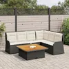 Image de Vidaxl Salon De Jardin 5 Pcs Avec Coussins Noir RÃ©sine TressÃ©e