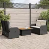 Image de Vidaxl Salon De Jardin 3 Pcs Avec Coussins Noir RÃ©sine TressÃ©e