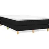 Image de vidaXL Sommier Ã  lattes de lit avec matelas noir 120x190 cm tissu