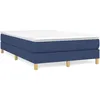 Image de vidaXL Sommier Ã  lattes de lit avec matelas bleu 120x190 cm tissu