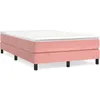 Image de vidaXL Sommier Ã  lattes de lit avec matelas rose 120x190 cm velours