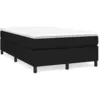 Image de vidaXL Sommier Ã  lattes de lit avec matelas noir 120x190 cm tissu