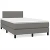 Image de vidaXL Sommier Ã  lattes de lit avec matelas gris foncÃ© 120x190cm tissu