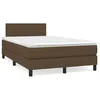 Image de vidaXL Sommier Ã  lattes de lit et matelas marron foncÃ© 120x190cm tissu