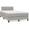 Image de vidaXL Sommier Ã  lattes de lit et matelas gris clair 120x190 cm tissu