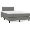 Image de vidaXL Sommier Ã  lattes de lit avec matelas gris foncÃ© 120x190cm tissu