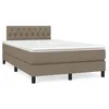 Image de vidaXL Sommier Ã  lattes de lit avec matelas taupe 120x190 cm tissu