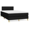 Image de vidaXL Sommier Ã  lattes de lit avec matelas noir 120x190 cm tissu