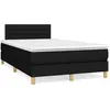 Image de vidaXL Sommier Ã  lattes de lit avec matelas noir 120x190 cm tissu