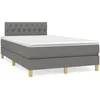 Image de vidaXL Sommier Ã  lattes de lit avec matelas gris foncÃ© 120x190cm tissu