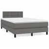 Image de vidaXL Sommier Ã  lattes de lit avec matelas gris 120x190 cm similicuir