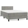 Image de vidaXL Sommier Ã  lattes de lit et matelas gris clair 120x190cm velours