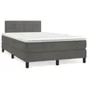 Image de vidaXL Sommier Ã  lattes de lit et matelas gris foncÃ© 120x190cm velours