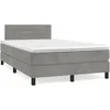 Image de vidaXL Sommier Ã  lattes de lit et matelas gris clair 120x190cm velours